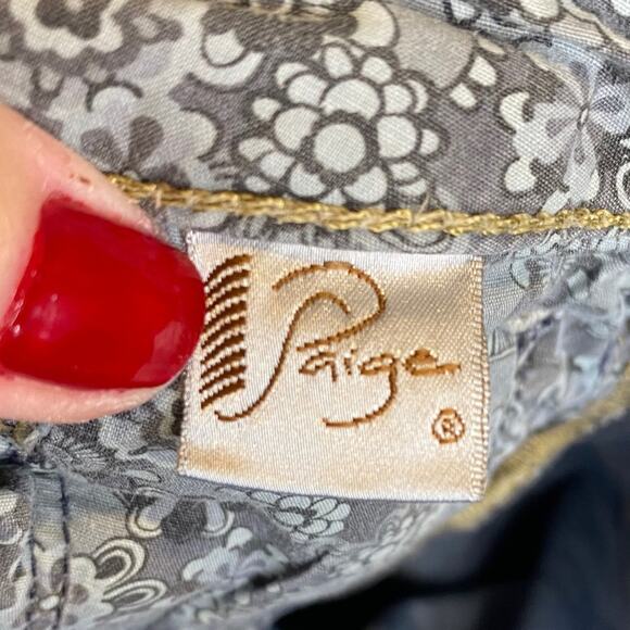 Paige Canyon Shorts Women's Bermuda Mid-Rise Medium Washed Denim Blue Size 27 - Picture 11 of 13